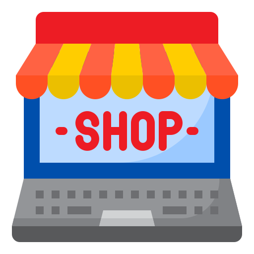 negozio online srip Flat icona