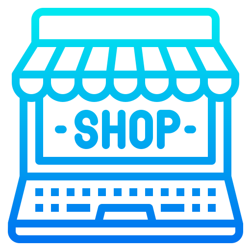 Online shop srip Gradient icon