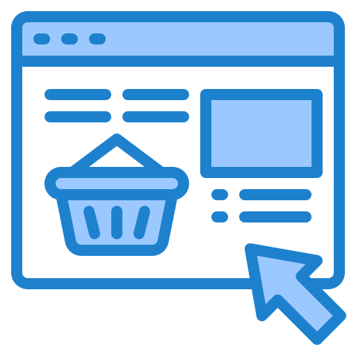 Shopping online srip Blue icon