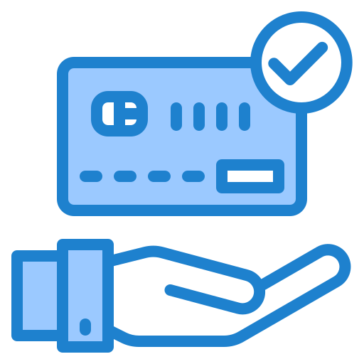 Credit card payment srip Blue icon