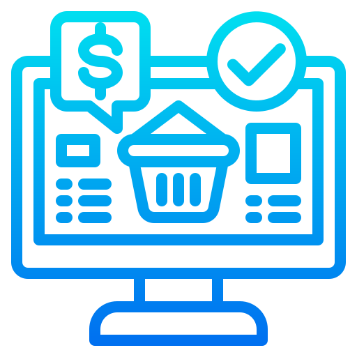 Shopping online srip Gradient icon