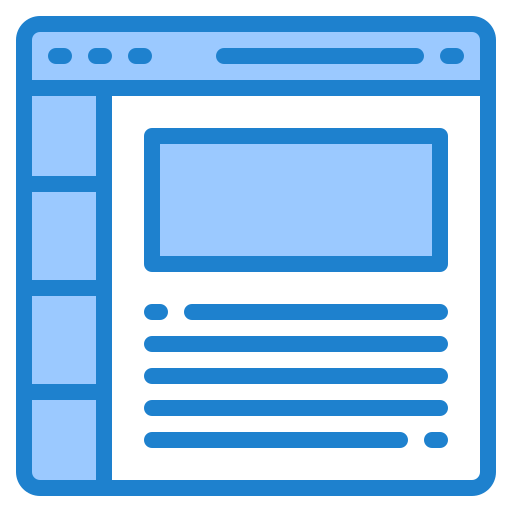 웹 사이트 디자인 srip Blue icon