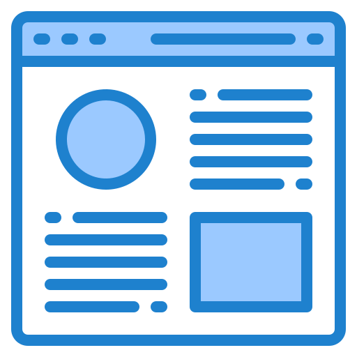 webdesign srip Blue icoon