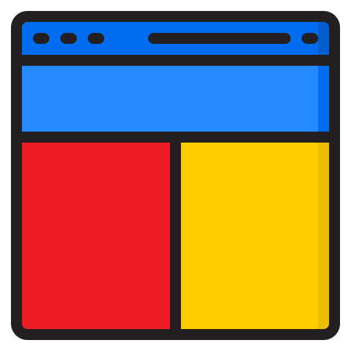 Square layout srip Lineal Color icon