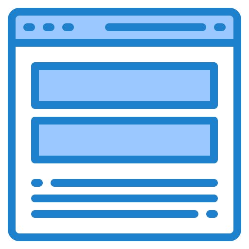 website design srip Blue icon