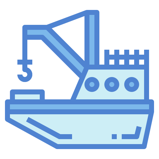 vissersboot Generic Blue icoon