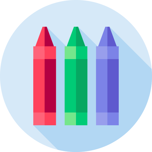 lápices de color Flat Circular Flat icono
