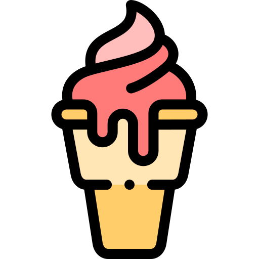 Ice cream Detailed Rounded Lineal color icon