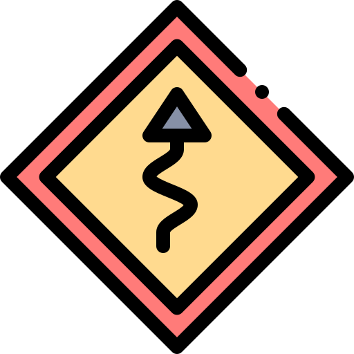 도로 표지판 Detailed Rounded Lineal color icon