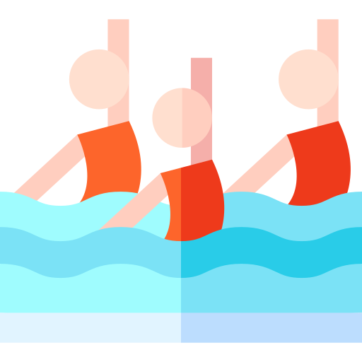 synchroon zwemmen Basic Straight Flat icoon