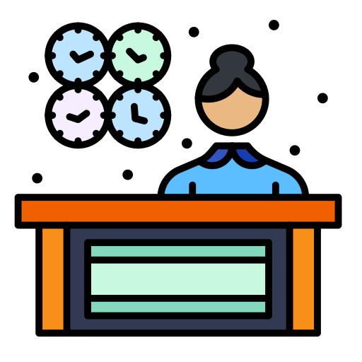 Receptionist Flatart Icons Lineal Color icon