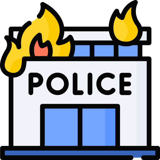 estación de policía Special Lineal color icono