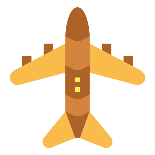 Airplane Smalllikeart Flat icon