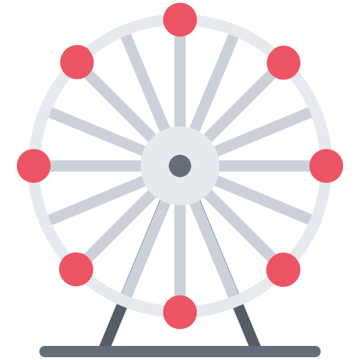 rueda de la fortuna Coloring Flat icono