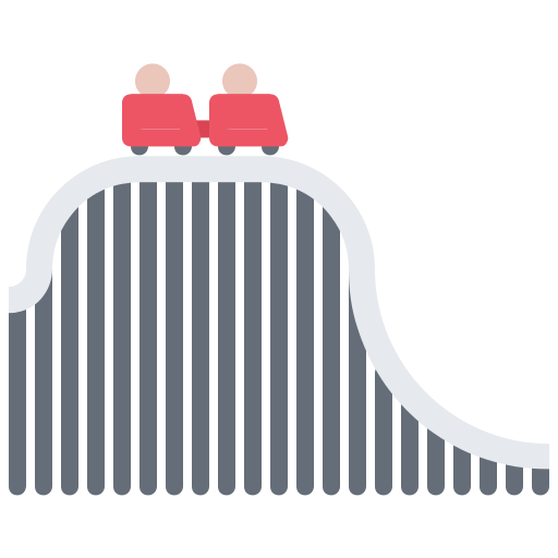 Roller coaster Coloring Flat icon