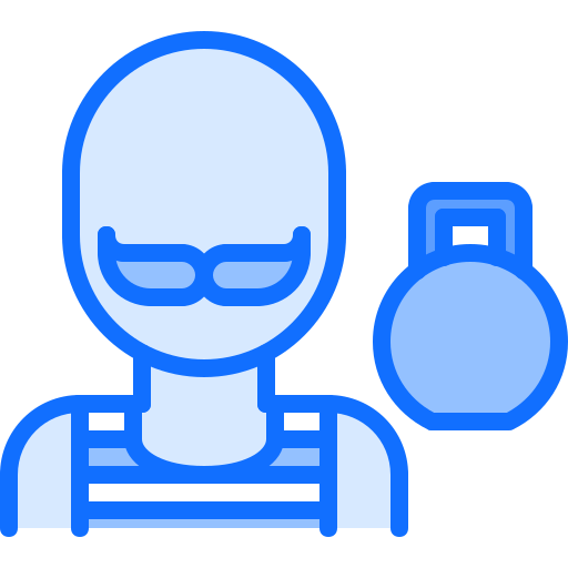 starker mann Coloring Blue icon