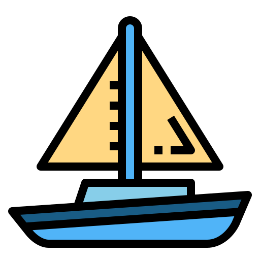 Sailboat Smalllikeart Lineal Color icon