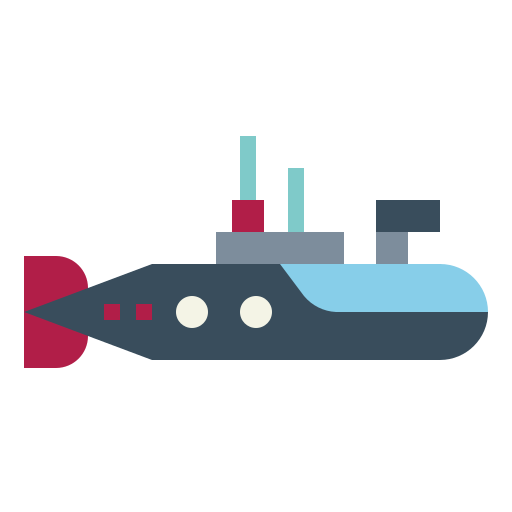onderzeeër Smalllikeart Flat icoon