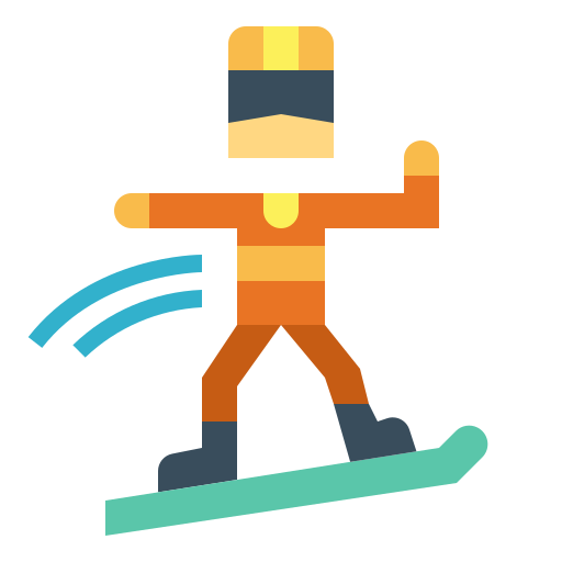 Snowboarding Smalllikeart Flat icon