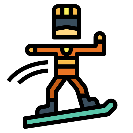 Snowboarding Smalllikeart Lineal Color icon