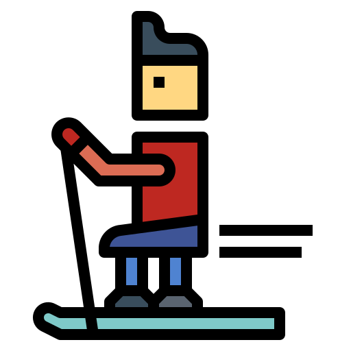 Skiing Smalllikeart Lineal Color icon