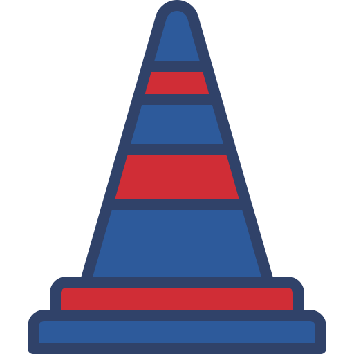cono triangular Generic Outline Color icono