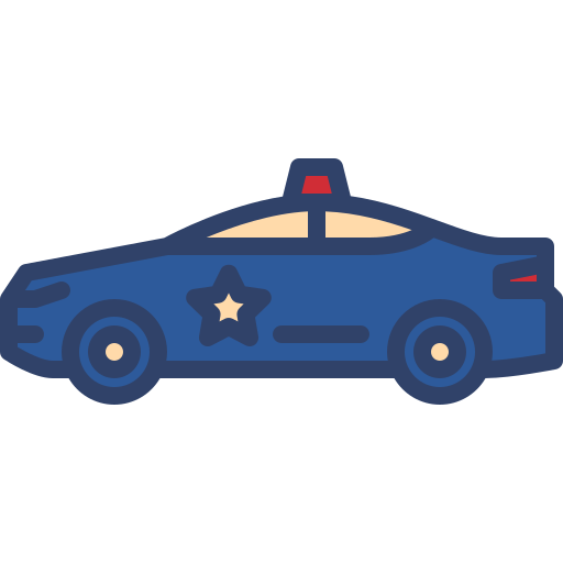 voiture de police Generic Outline Color Icône