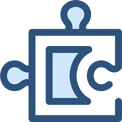 puzzle Monochrome Blue icon