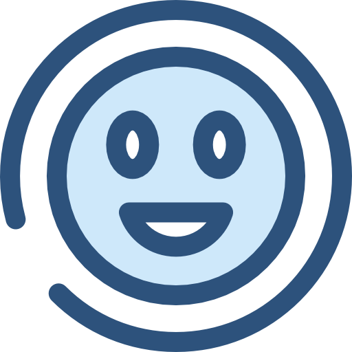 sourire Monochrome Blue Icône