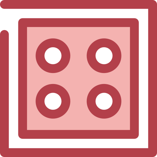 dobbelsteen Monochrome Red icoon