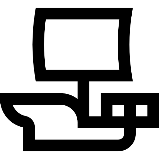 zeilboot Basic Straight Lineal icoon