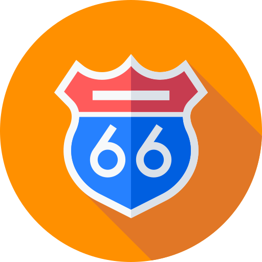 route 66 Flat Circular Flat icon