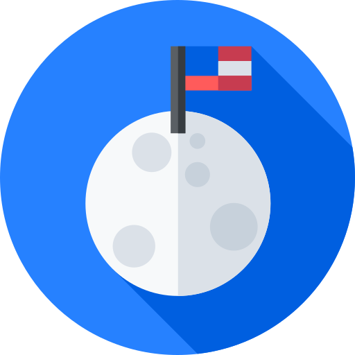 Moon landing Flat Circular Flat icon