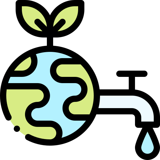 水を節約する Detailed Rounded Lineal color icon