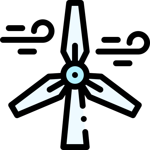 Wind turbine Detailed Rounded Lineal color icon