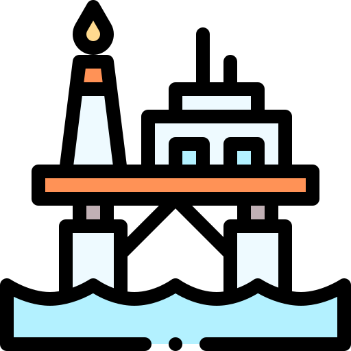 Нефтяная платформа Detailed Rounded Lineal color иконка