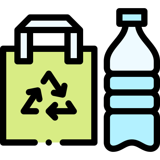bolsa de reciclaje Detailed Rounded Lineal color icono