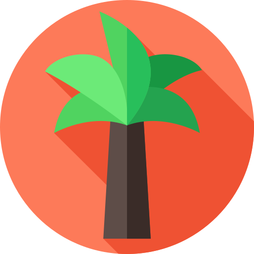 Palm tree Flat Circular Flat icon