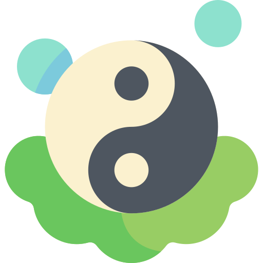 yin yang Kawaii Flat icono