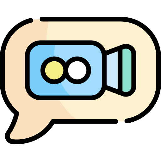 video-oproep Kawaii Lineal color icoon