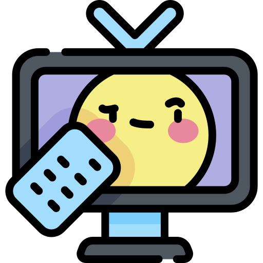 oglądanie telewizji Kawaii Lineal color ikona