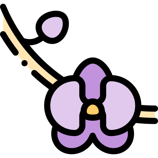 난초 Detailed Rounded Lineal color icon