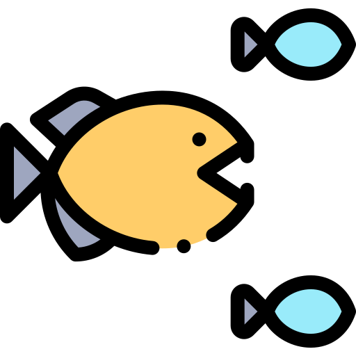 물고기 Detailed Rounded Lineal color icon