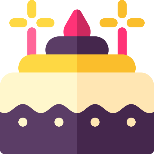 pastel de cumpleaños Basic Rounded Flat icono