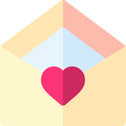 list miłosny Basic Rounded Flat ikona