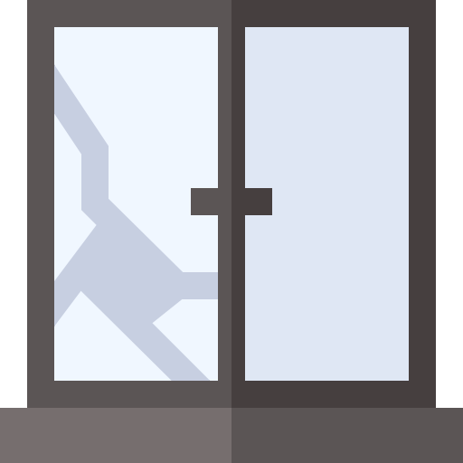 割れた窓 Basic Straight Flat icon