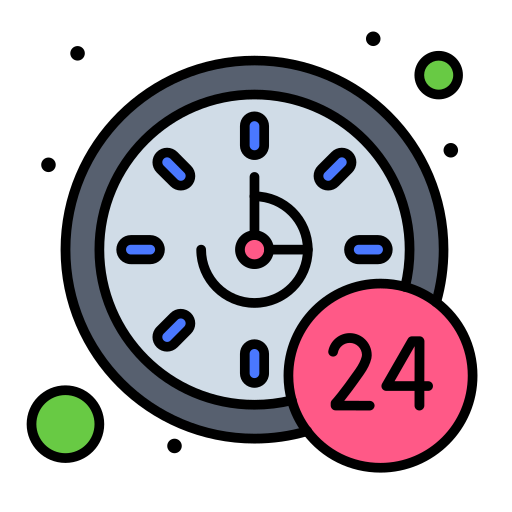 orologio 24 ore Flatart Icons Lineal Color icona