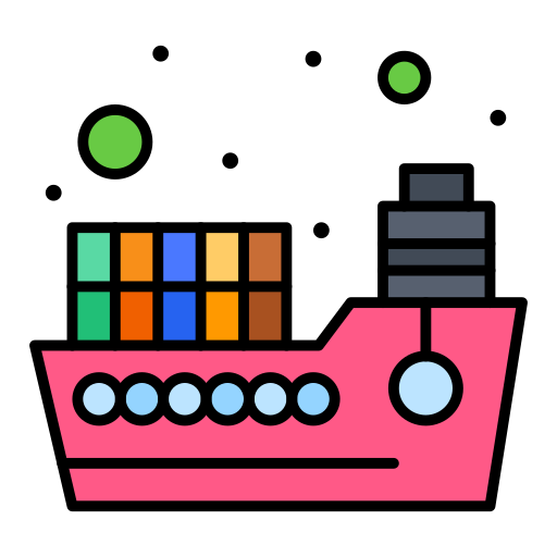 Cargo ship Flatart Icons Lineal Color icon