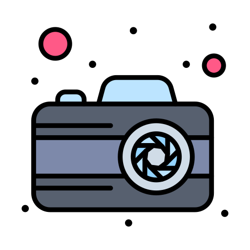 fotocamera Flatart Icons Lineal Color icoon