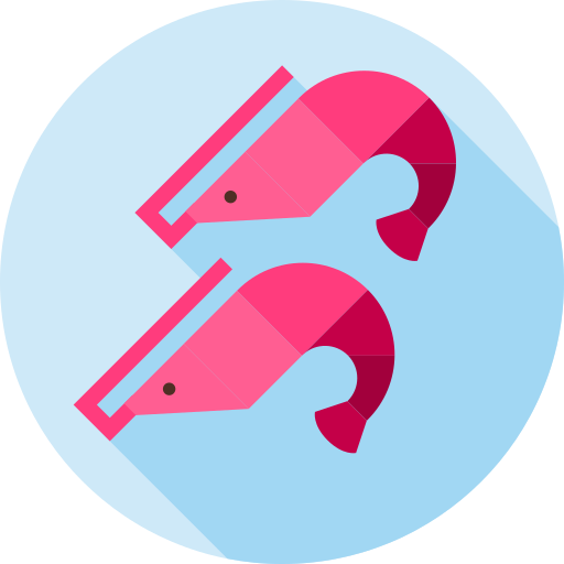 새우 Flat Circular Flat icon